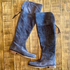 Franco Sarto Charcoal Suede Over the Knee Boots